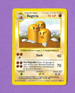 Dugtrio 19/102 Base Set Shadowless Pokemon WOTC - Image 1