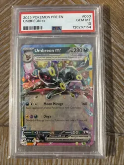 2025 Pokemon PRE EN Umbreon EX #060 PSA 10 - Image 1
