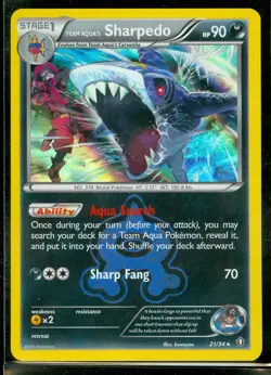 Pokemon TEAM AQUA'S SHARPEDO 21/34 Double Crisis - RARE HOLO - NEAR MINT/MINT - Image 1