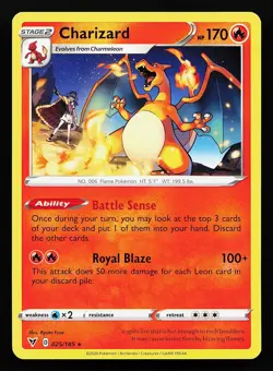 Charizard 025/185 Regular Rare Vivid Voltage Pokemon Card - Image 1