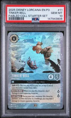 2025 Disney Lorcana EN P3/11 Tinker Bell - Giant Fairy Fabled Promo - PSA 10 - Image 3