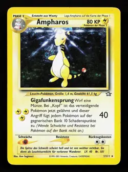 Ampharos 1/111 Rare Neo Genesis Pokemon Card - Image 1