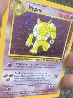 1999 Pokemon TCG Hypno 8/62 Fossil Set Holo Rare Card Vintage NM - Image 2