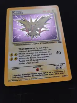 LP Pokemon TCG - Zapdos - 15/62 - Fossil - Holo card - Image 3