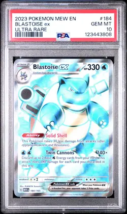 PSA 10 Blastoise ex 151 Full Art 184/165 GEM MINT Graded Pokemon Card - Image 1