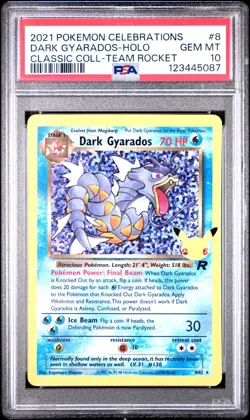 PSA 10 Dark Gyarados Celebrations 8/82 GEM MINT Graded Pokemon Card - Image 1