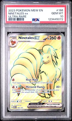 PSA 10 Ninetales ex 151 Full Art 186/165 GEM MINT Graded Pokemon Card - Image 1