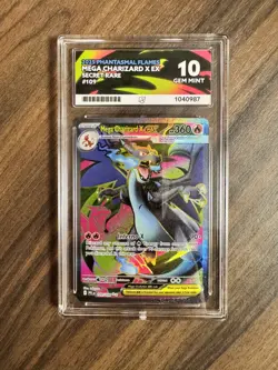 Pokemon TCG Mega Charizard X Ex 109/094 Card - GRADED ACE 10 - Image 1