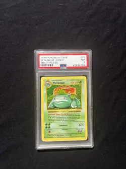 Pokemon TCG 1999 Venusaur Base Set Shadowless Holo PSA 7 Near Mint #15 WOTC - Image 1