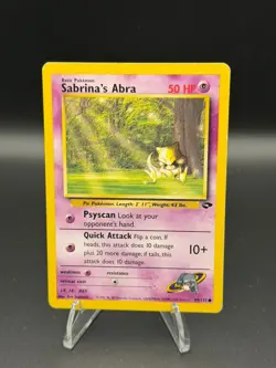 Sabrina's Abra 94/132 Common Gym Challenge Pokemon Unlimited Heavily Played - Image 1