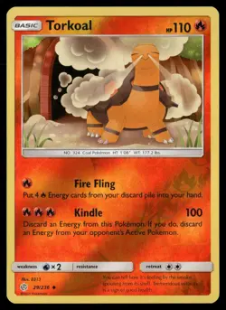 Torkoal 29/236 Uncommon Cosmic Eclipse Pokemon Reverse Holo Near Mint - Image 1
