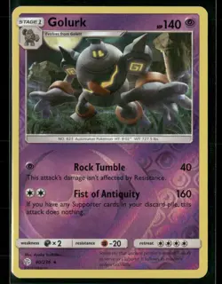 Golurk 90/236 Rare Cosmic Eclipse Pokemon Reverse Holo Near Mint - Image 1
