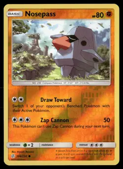 Nosepass 106/236 Common Cosmic Eclipse Pokemon Reverse Holo Lightly Played - Image 1