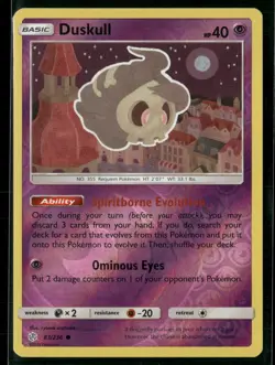Duskull 83/236 Common Cosmic Eclipse Pokemon Reverse Holo Near Mint - Image 1