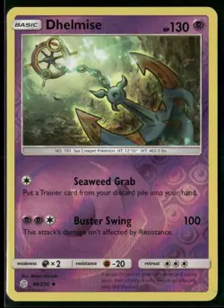 Dhelmise 98/236 Uncommon Cosmic Eclipse Pokemon Reverse Holo Near Mint - Image 1