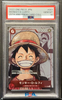 PSA 10 Gem Mint Monkey D. Luffy One Piece Premium Card Collect 25th Anniversary - Image 1