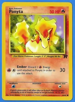 2000 Wizards Pokemon Team Rocket Unlimited Ponyta 64/82 Non Holo NM - Image 1
