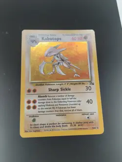LP HOLO Pokemon Kabutops 9/62 Fossil Set Holo Unlimited - Image 2