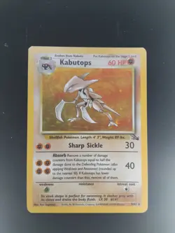 LP HOLO Pokemon Kabutops 9/62 Fossil Set Holo Unlimited - Image 3