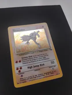 LP Holo Pokemon TCG Hitmonlee 7/62 Fossil Unlimited Holo Rare 1999 WOTC Vintage - Image 1