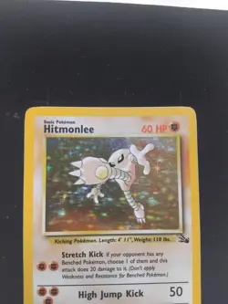 LP Holo Pokemon TCG Hitmonlee 7/62 Fossil Unlimited Holo Rare 1999 WOTC Vintage - Image 3