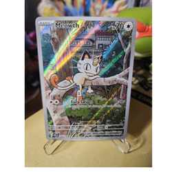 Pokemon Meowth 206/193 Phantasmal Flames Illustration Rare Holo 70 HP 2023 - Image 1