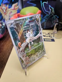 Pokemon Meowth 206/193 Phantasmal Flames Illustration Rare Holo 70 HP 2023 - Image 2