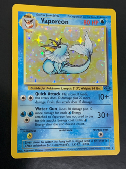1999 Vaporeon 12/64 Jungle Pokemon Vintage Holo - Image 1