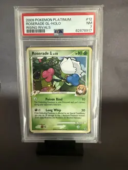 Pokemon Roserade GL 12/111 Rising Rivals Holo Rare PSA 7 Basic 80 HP 2009 - Image 1