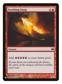 MTG - 1 x Seething Song - Red Instant - The List: Knights Vs. Dragons (DDG) - NM - Image 1