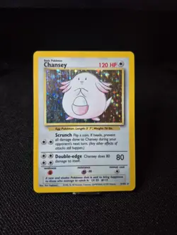 Pokemon TCG Chansey Base Set Holo Unlimited Rare Card 3/102 Vintage - Image 1