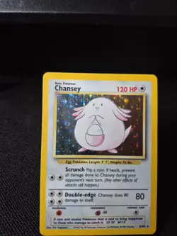 Pokemon TCG Chansey Base Set Holo Unlimited Rare Card 3/102 Vintage - Image 2