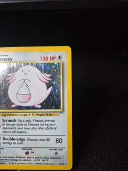 Pokemon TCG Chansey Base Set Holo Unlimited Rare Card 3/102 Vintage - Image 3