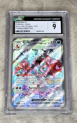 POKEMON Charizard Ex Pokemon 2024 Black Star Promos-074 Paldean Fates CGC Mint 9 - Image 1