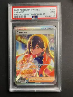 Carmine 217 PSA 9 2024 Pokemon TWM EN Special Illustration Rare - Image 1
