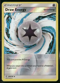 Draw Energy 209/236 Uncommon Cosmic Eclipse Pokemon Reverse Holo Near Mint - Image 1