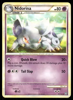 Pokemon Cards Nidorina 45/102 HGSS Triumphant Uncommon NM *2 - Image 1