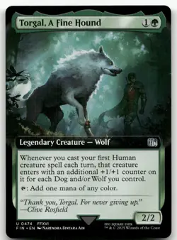 Torgal, A Fine Hound (Extended Art) #474 (NM) Final Fantasy FIN Magic MTG - Image 1