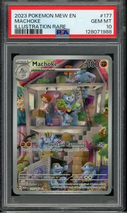 2023 POKEMON MEW EN #177 MACHOKE GEM MT PSA 10 IR 151 - Image 1
