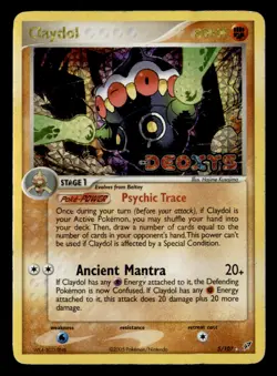 Claydol 5/107 Holo Rare Deoxys Pokemon Reverse Holo Heavily Played - Image 1