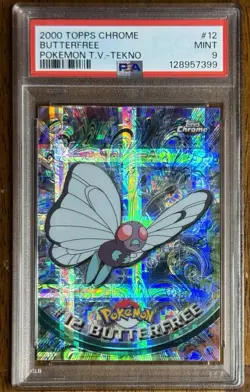 2000 Topps Chrome Pokemon Butterfree Tekno PSA 9 Low Pop Rare #12 Series 1 - Image 1