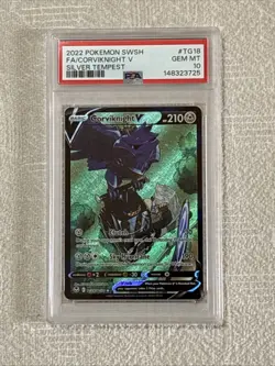 2022 Pokemon Silver Tempest Corviknight V Full Art FA English TG18/TG30 PSA 10 - Image 1