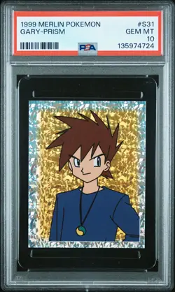 1999 MERLIN POKEMON #S31 GARY-PRISM PSA 10 - Image 1