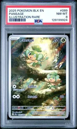 2025 POKEMON BLK EN-BLACK BOLT ILLUSTRATION RARE - PANSAGE 089/086 - PSA 8 - Image 1