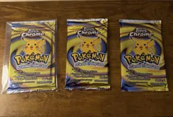 Pokemon Topps Chrome Series 1 Factory Sealed Booster Pack 2000 Rare X3 - Image 1
