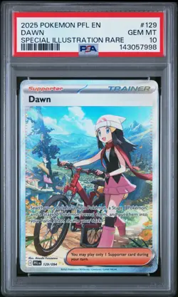 2025 POKEMON PFL EN-PHANTASMAL FLAMES #129 DAWN SPECIAL ILLUSTRATION RARE PSA 10 - Image 1