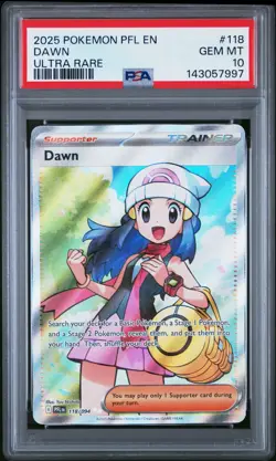 2025 POKEMON PFL EN-PHANTASMAL FLAMES ULTRA RARE #118 DAWN PSA 10 - Image 1