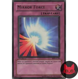 Yugioh Mirror Force MRD-E138 Ultra Rare 1st Edition LP - Image 1