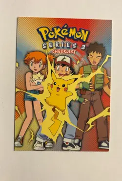Pokemon series 3 Topps Checklist Non holo - Image 1
