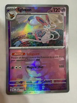 Pokemon Prismatic Evolutions Sylveon Pokeball Holo Texture 040/131 Pack Fresh - Image 1